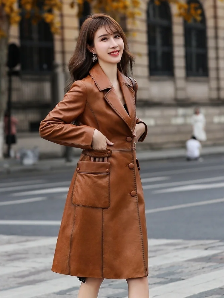 

2023Leather jacket,Genuine Leather Jackets Women Spring Autumn Slim Real Sheepskin Coat Women's Clothing Female Jacket Mujer Cha