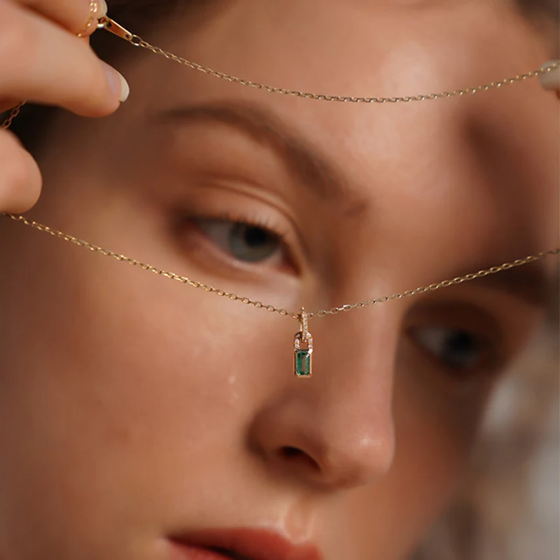 

Женское ожерелье с подвеской в европейском и американском стиле из серебра пробы с покрытием из 18-каратного золота