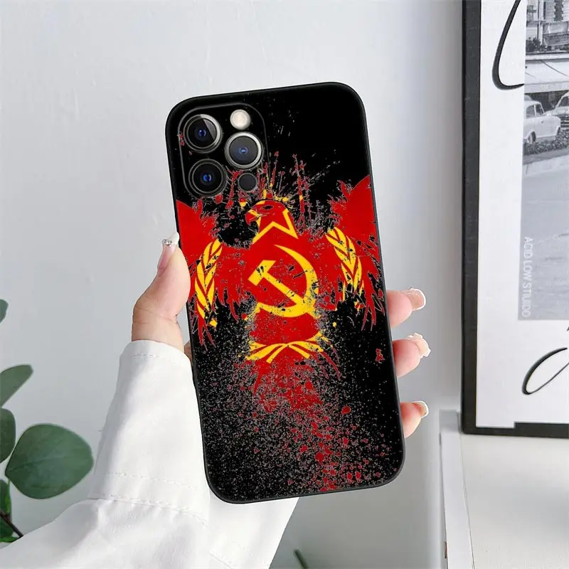 Чехол для телефона с российским флагом СССР iPhone 11 15 Pro Max чехол 14 Plus 13 12 X XS XR 6s 7 8 SE 2020