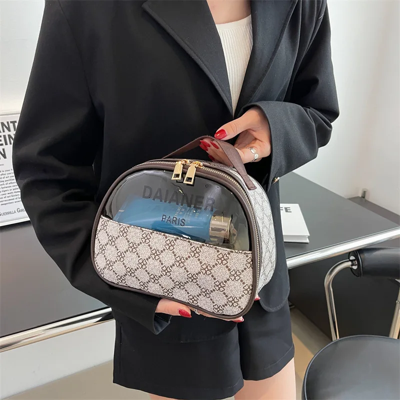 

2023 New Presbyterian Pvc Transparent Makeup Bag Portable Travel High Appearance Level Waterproof Storage Toiletry Bag