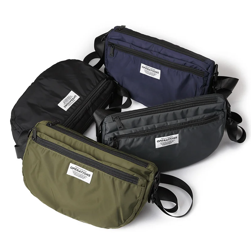 Casual Men Shoulder Messenger Bag Oxford waterproof Cell Phone Bag Unisex Crossbody Pack Travel Waist Pack Chest Pouch Backpack