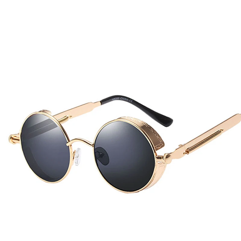 

2022 Metal Steampunk Sunglasses Men Women Fashion Round Glasses Brand Design Vintage Sun Glasses High Quality Oculos de sol