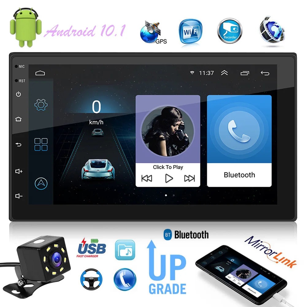 

2 DIN Car Radio Android 10.1 Car Stereo with GPS Navigation WiFi Bluetooth 7 inch 1GB RAM 16GB ROM Car Radio Multimedia Player