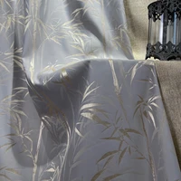 2022 new chinese light luxury gold silk bamboo leaf jacquard blackout curtains for living room bedroom finished product