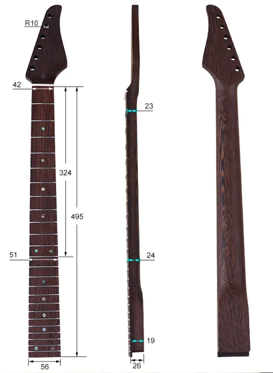 AAA Level Handmade 6 Strings Custom Wenge ST Electric Guitar Neck 24 Fret for Suhr Style Guitarra Head High Quality Good Varnish enlarge