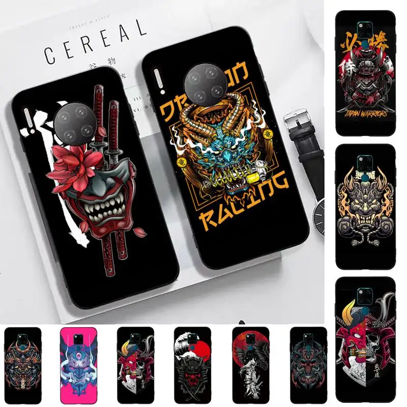 

Japanese Samurai Demon Mask Phone Case for Huawei Mate 20 10 9 40 30 lite pro X Nova 2 3i 7se