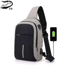Fengdong-bolso de hombro pequeño con carga usb para hombre...