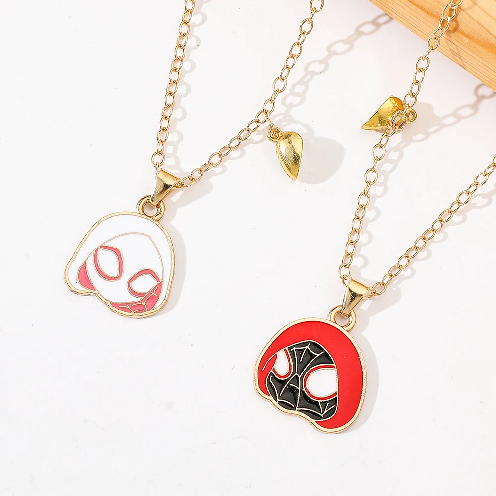  Ожерелье с героями мультфильмов Marvel аниме Человек-паук креативное сердце
