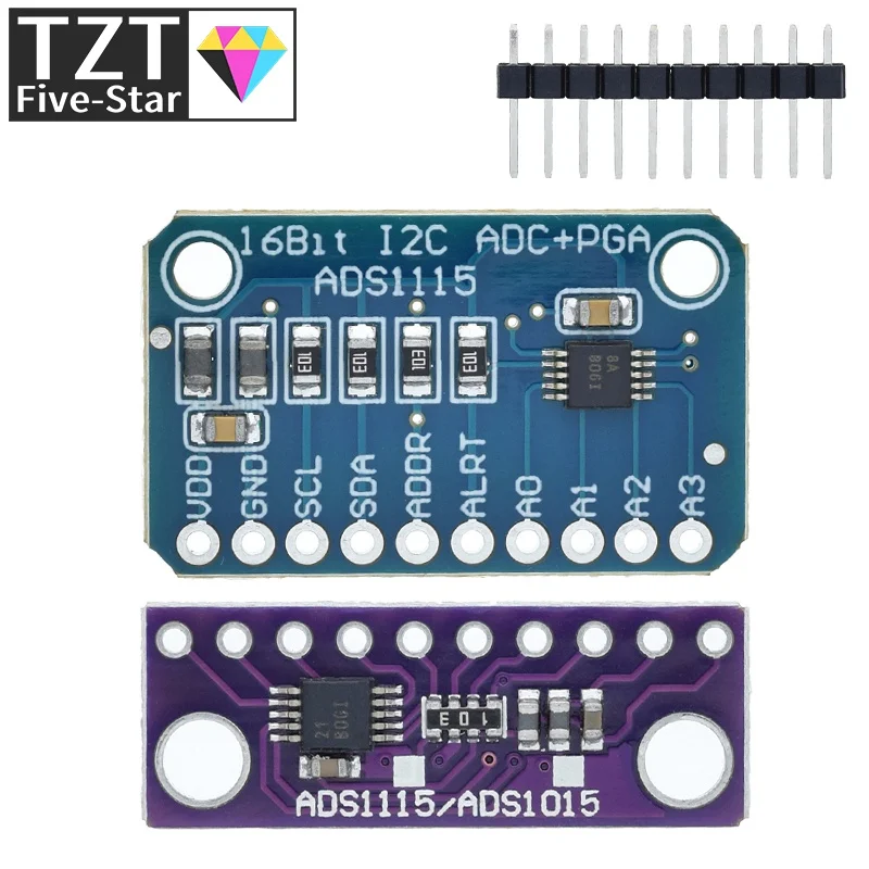 ADS1115 16-битный модуль I2C прецизионный ADC 4-канальная макетная плата Pro усилитель 2 0 в