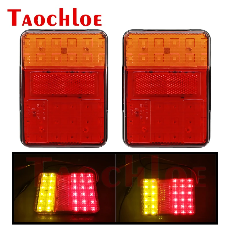 

Задний фонарь для лодки, прицепа, 2 шт., 12 В, 24 В, задний фонарь для трактора, сигнал поворота, стоп светильник для грузовика, красный, желтый св...