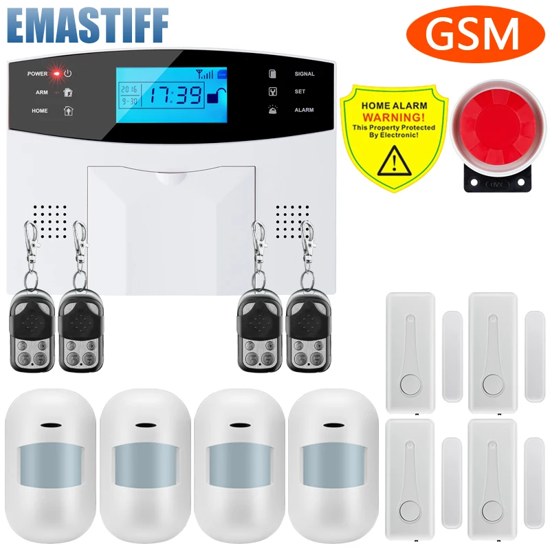 

Multi-language LCD Display Gsm Home Alarm System Digital Security Burglar House GSM ALARM SYSTEM Autodialer Two Way Intercom