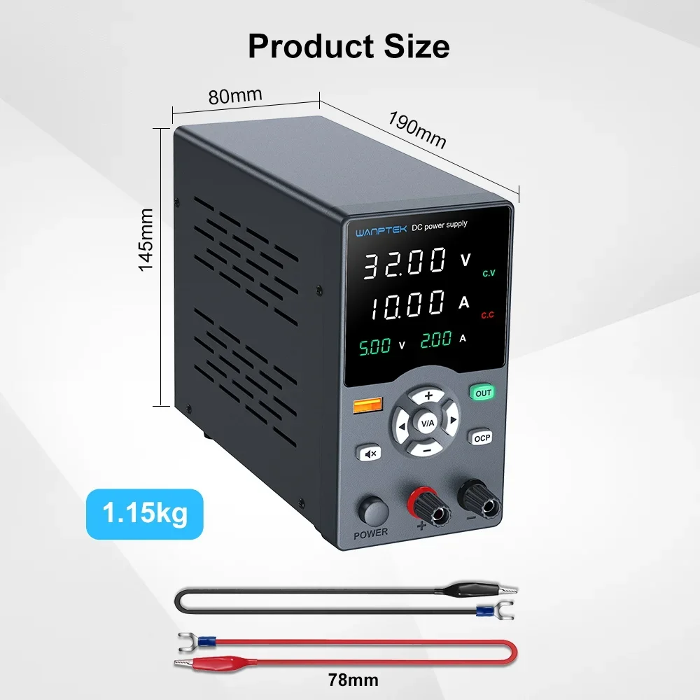 Регулируемый цифровой дисплей Wanptek 30 В 10 А