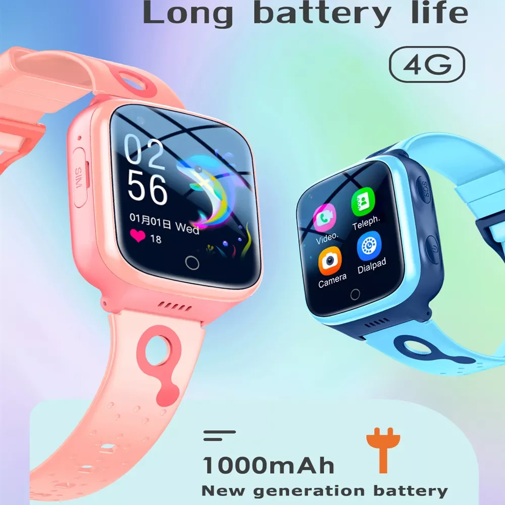 

Video Call Phone Watch K9 4G Kids Watch 1000Mah Battery GPS Wifi Location SOS Call Back Monitor Baby Smart Watch Children Gifts