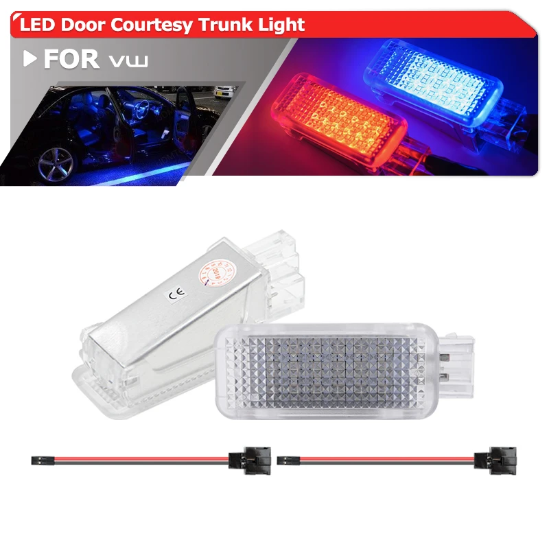 

For VW Touareg Tiguan Eos Passat B5 B6 CC Golf GTI MK5 MK6 White/Red/Blue SMD Led Door Courtesy Trunk Luggage Footwell Lights