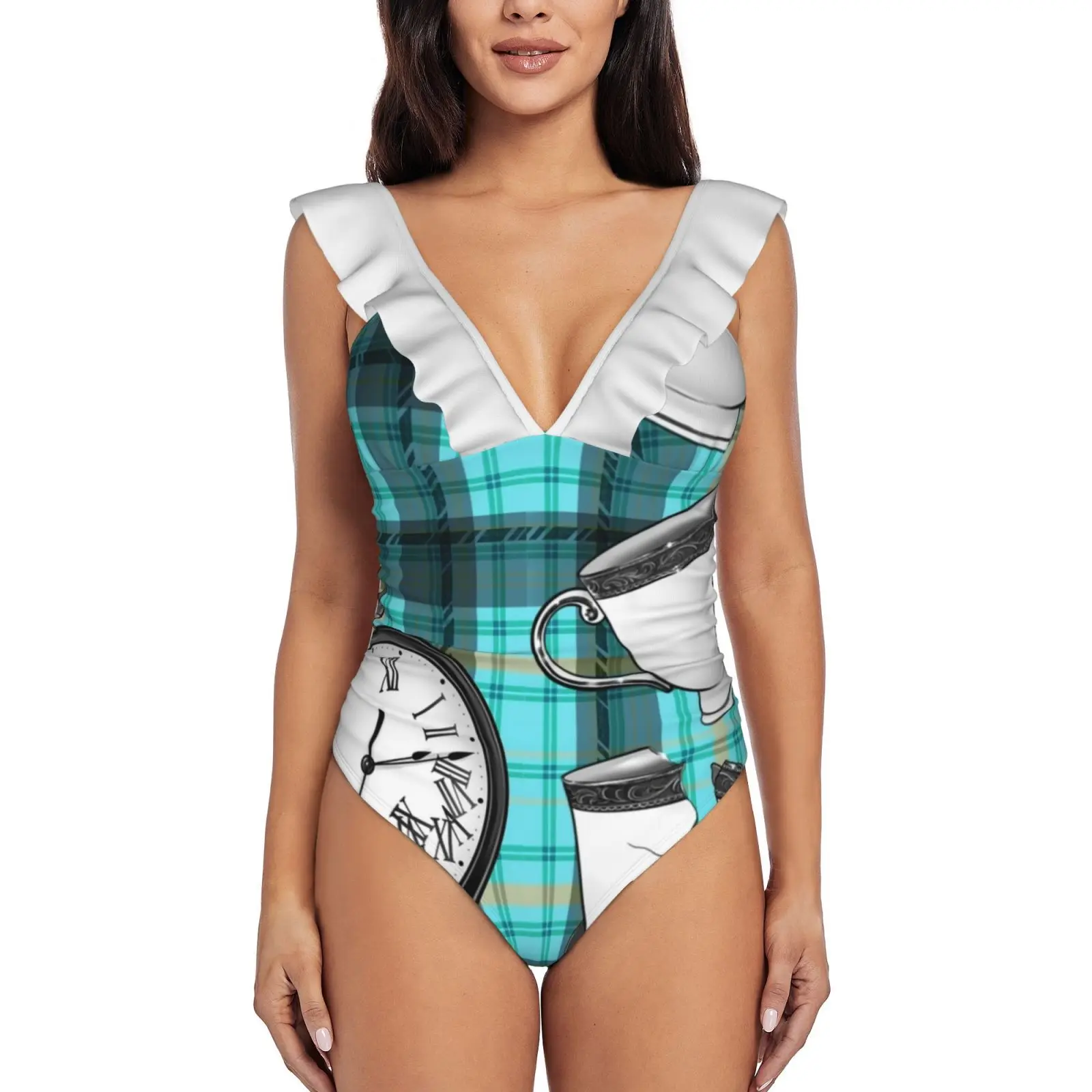 Hannibal : Teacups And Time Sexy Ruffle Print Swimwear Women One Piece Swimsuit Female Monokini Bathing Suit Hannibal Lecter