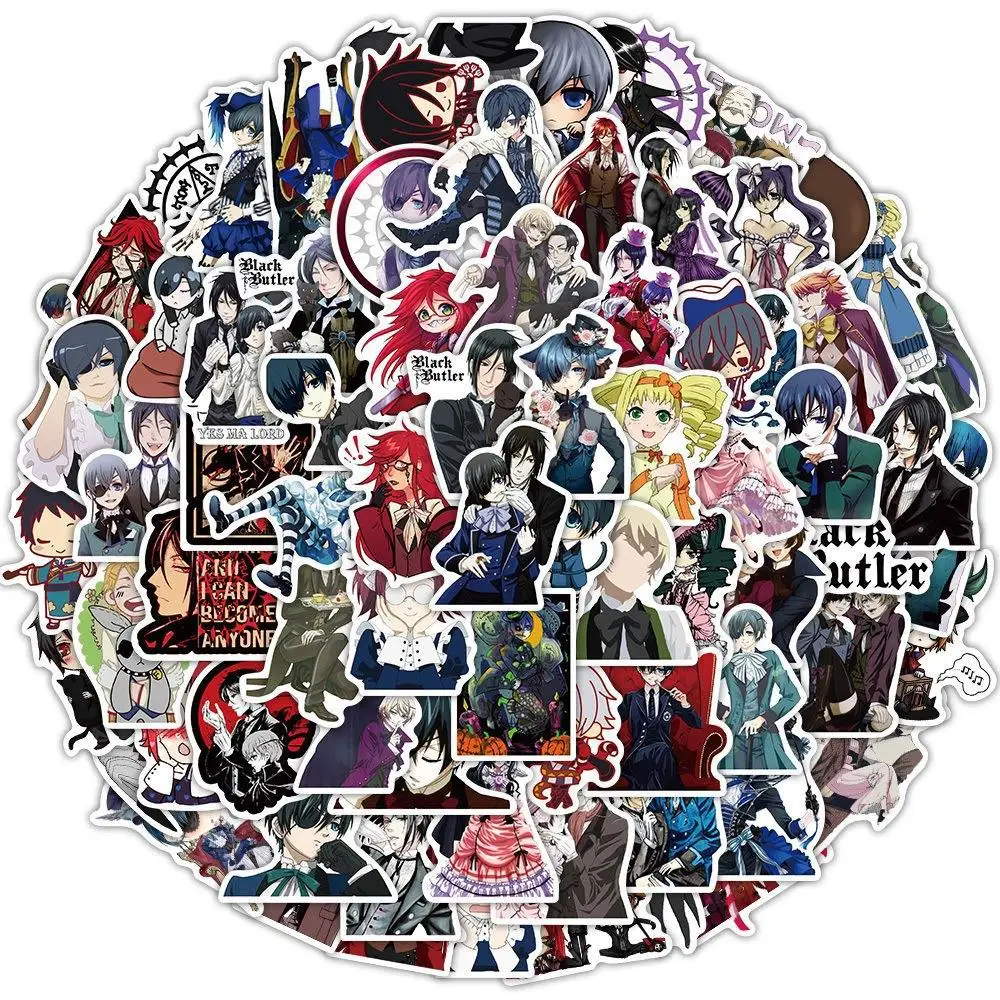 

100PCS Anime Black Butler Sticker DIY Children's Notebook Stationery Suitcase Motorcycle Refrigerator Wall Stickers