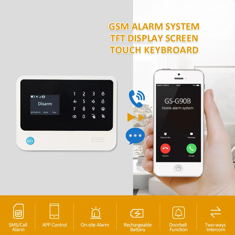 G90B Plus WIFI GSM Alarm System DIY Kit APP Control French English Spanish Russian Dutch for Smart Home Hogar Casa Inteligente enlarge