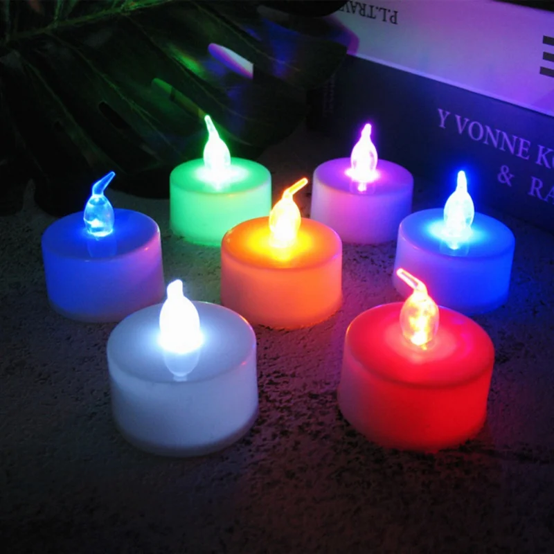 

6pcs LED Tea Lights Color Changing Battery Operated No Flickering for Hotel