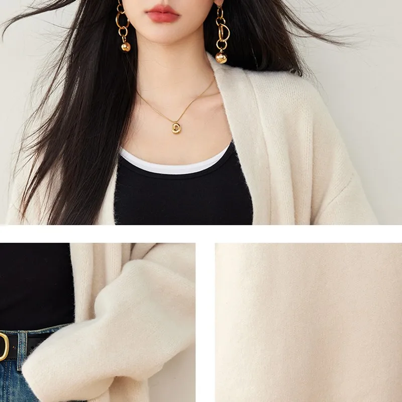 Женские вязаные длинные кардиганы Новое поступление 2024 осень простой стиль с