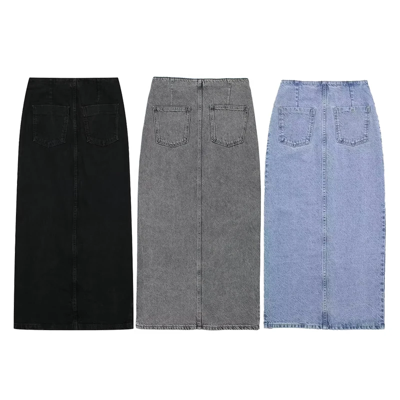 Женская модная однотонная Юбка-миди Koekop с Боковым Разрезом винтажная шикарная