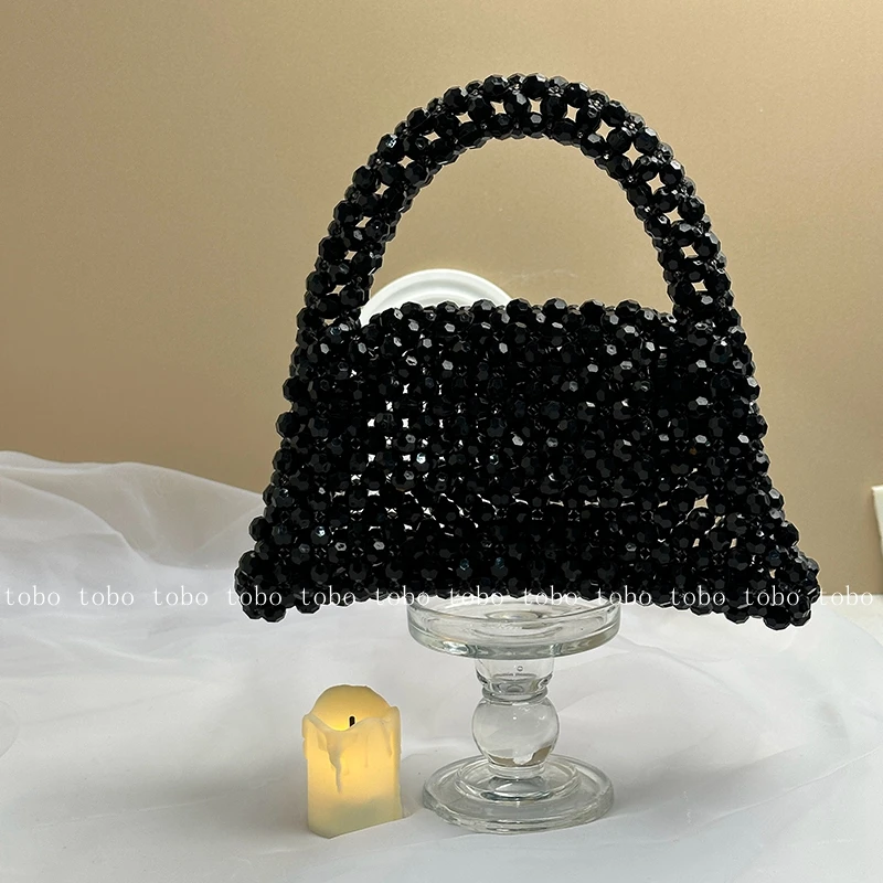 

Роскошная брендовая дизайнерская сумка с ручками и бусинами B, дизайнерская брендовая прозрачная акриловая коробка, сумки-тоуты ручной работы, искусственный кошелек 2023