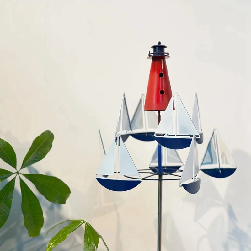 1 ШТ. Кинетическая художественная скульптура ветра морская Металлический декор