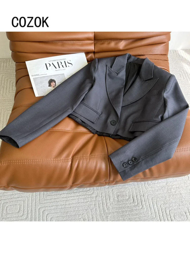 

Women Single Breasted Blazer Office Lady Classic Coat Jacket Spring Female Chic Outwear Outfits Femme