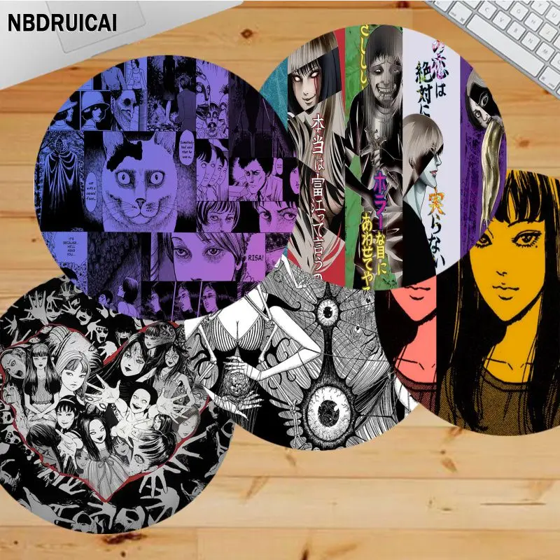 

Tomie DIY Round Thickened Mouse Pad Oversized Gaming Keyboard Table Mat Desk Set Accessories Padmouse Desk Play Mats