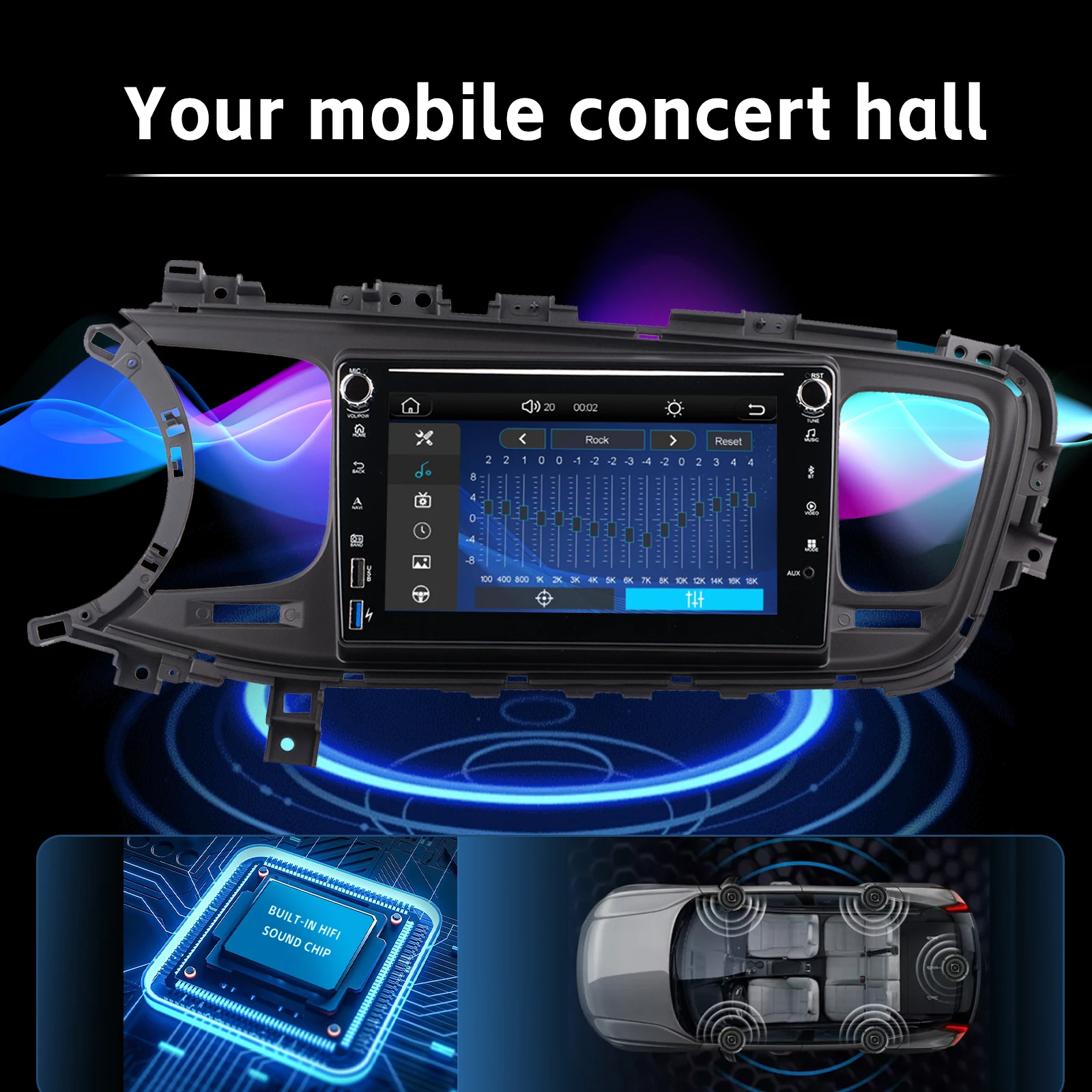 8-дюймовый автомобильный радиоприемник с беспроводной камерой Carplay Android Auto AHD для