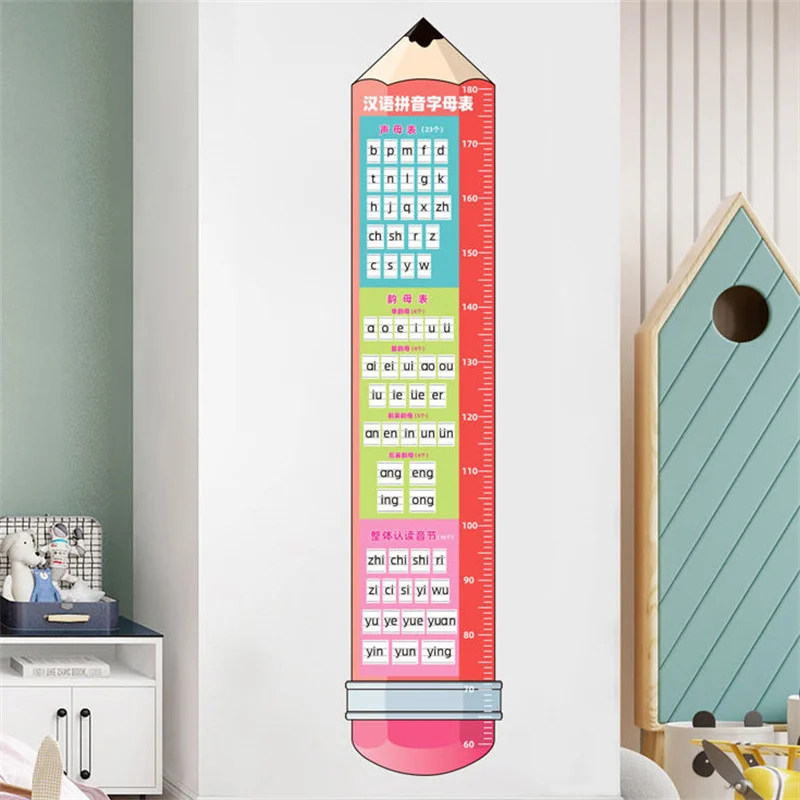 Линейка для измерения роста ребенка настенные Стикеры Детская Таблица запись