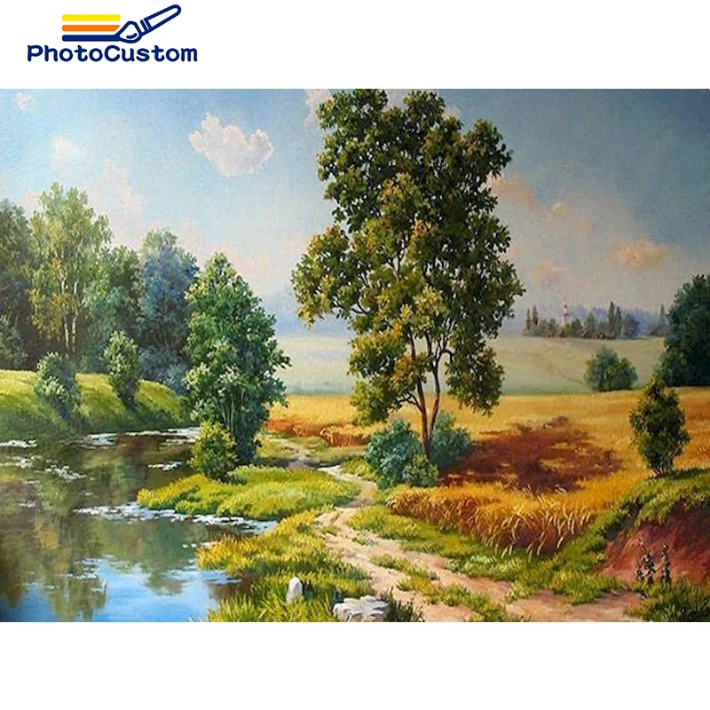 

PhotoCustom 5D DIY алмазная живопись, пейзаж, картина, бриллиантовая мозаика, картина, вышивка крестиком, украшение