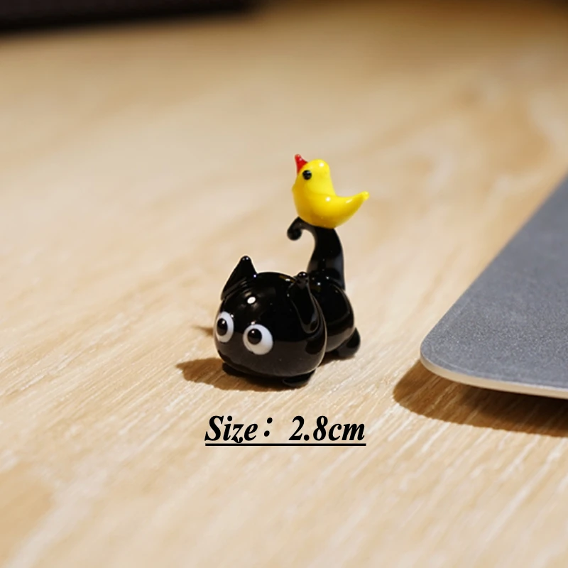 

Миниатюрные стеклянные фигурки черных котов OEMG