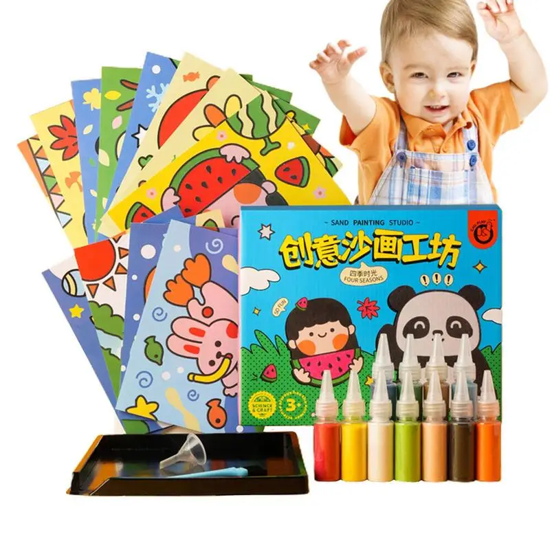 

Creative Sand Art Doodle Pad Sand Painting Cards Early Educational Learning Creative Drawing Toys For Children