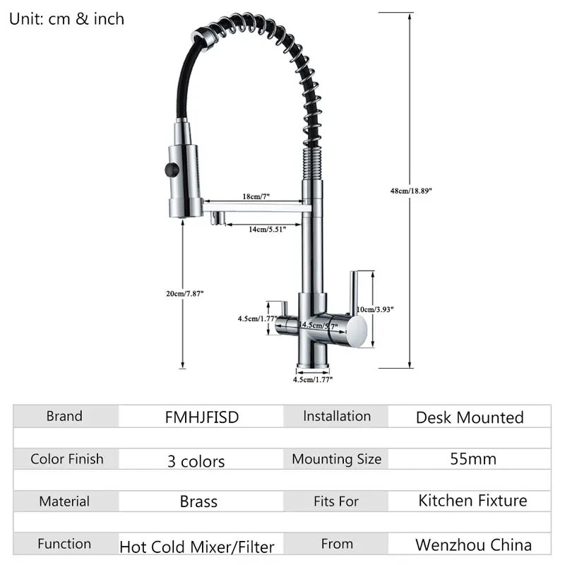 Кухонный смеситель с фильтром смесители для кухни двойным носиком 360 градусов