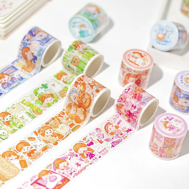 

1pcs/1lot Decorative Adhesive tapes A day in the life of Tubi and Nini Scrapbooking DIY Paper Scrapbooking Stickers 3m