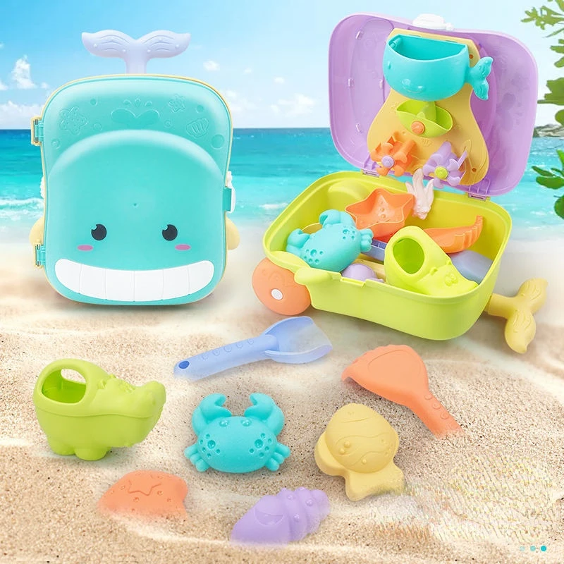 

Summer Baby Pretend Play Beach Toys Trolley Car Kids Play Sand Water Tool Large Suitcase Children's Beach Water Toys Set
