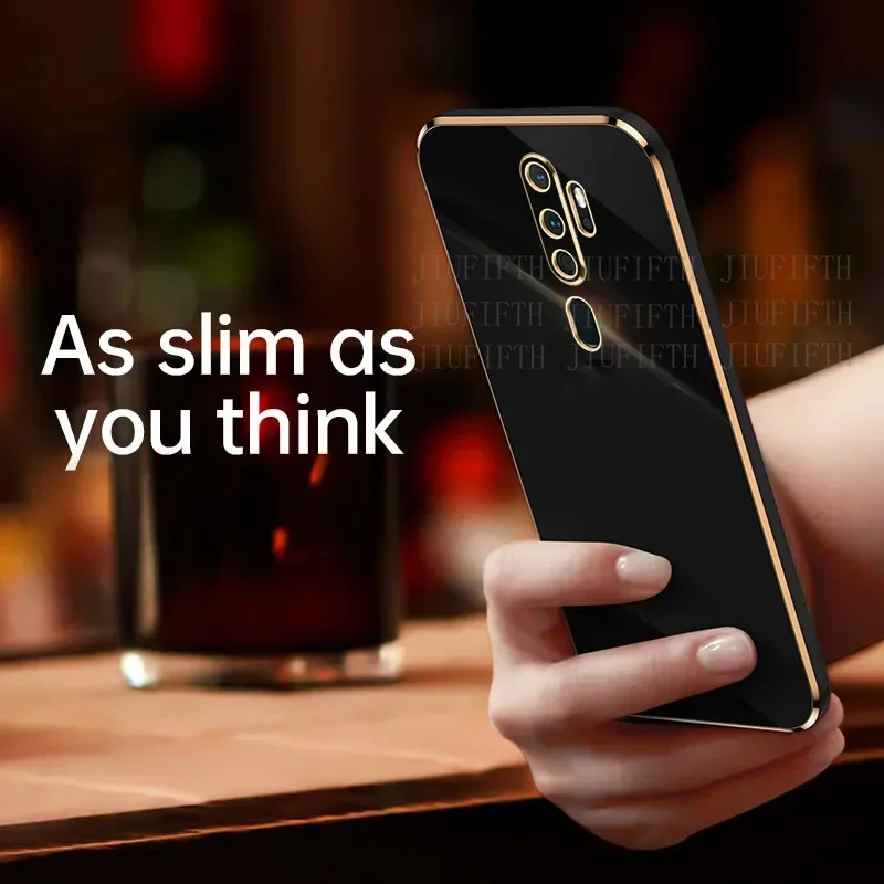 Фото Luxury Square Plating Phone Case For Oppo A9 A5 2020 Orrs Appo Oppa A11x shockproof soft TPU Silicone Back Cover Fundas Coque №4