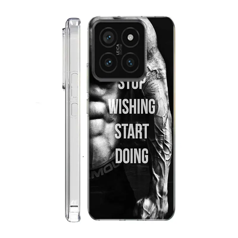 Прозрачный чехол для телефона Bodybuilding Gym Fitness Xiaom Mi 12 12T 11T 10T 9T 13 11 10 9 8 Lite CC9 CC9E Pro 6X 5X A1