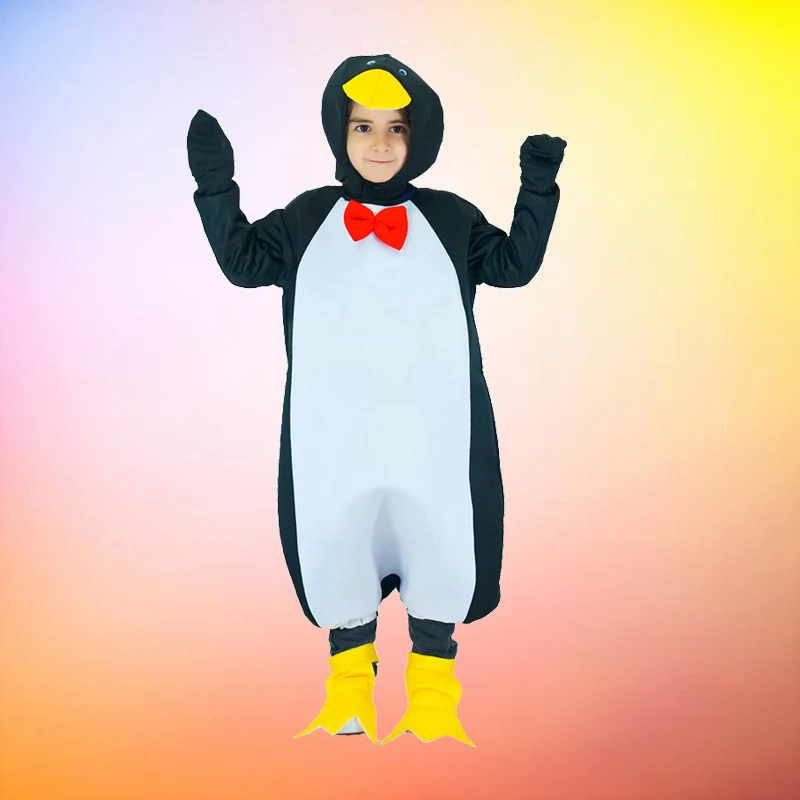 

Kids Animal Costumes Cute Penguin Jumpsuit Unisex Boys Girls Cosplay Clothing Halloweeen Party Dress Up Costume