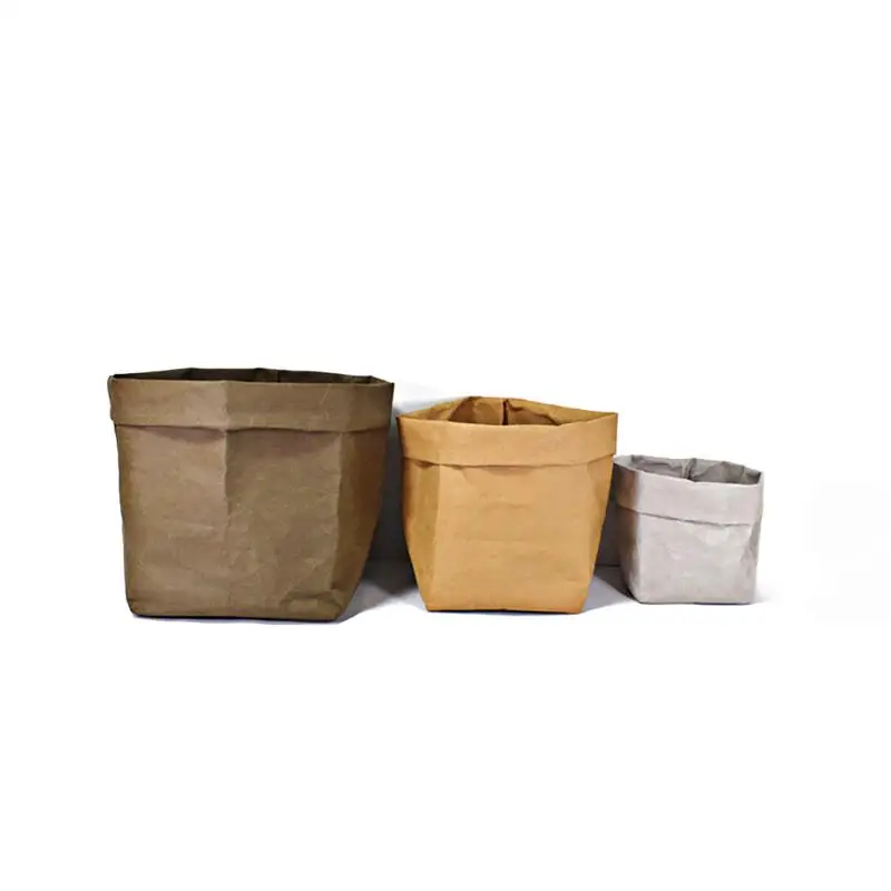 

Washable Kraft Paper Succulents Pots Reusable Multifunction Storage Paper Succulents Anti Tearing Universal Kraft Paper Bags