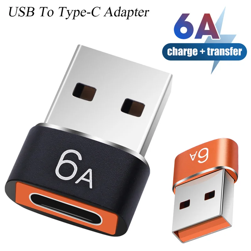 

6A USB To Type-C OTG Converter USB 3.0 Male To Type C Female Adapter for Samsung Xiaomi PC Car Charging Connector Accessories