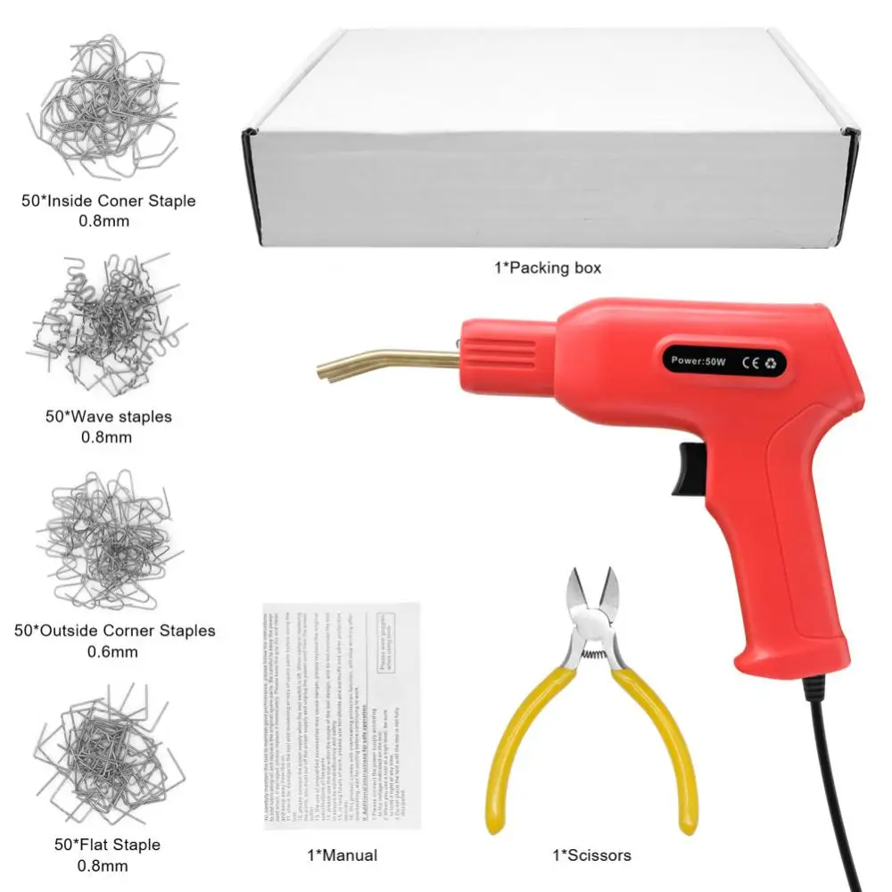 

Пластиковый сварочный пистолет, тепловой пистолет, сварочный аппарат, паяльник, ПВХ ремонтный аппарат для автомобиля, инструменты для ремонта бампера, США, ЕС