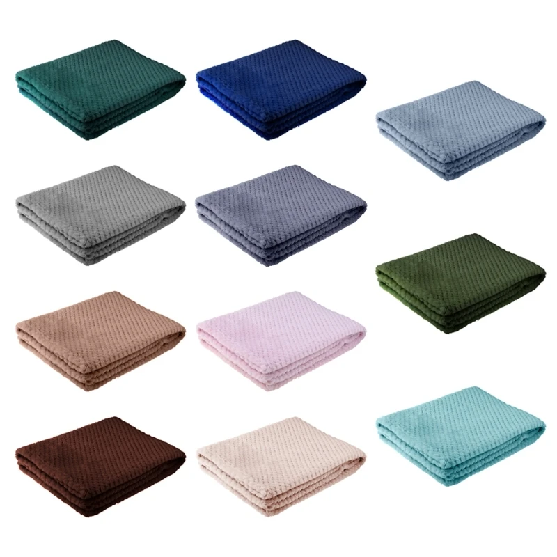 

Утолщенное однотонное одеяло с ананасовой сеткой, Коралловое флисовое легкое одеяло для дивана, кровати, зимнее мягкое теплое одеяло