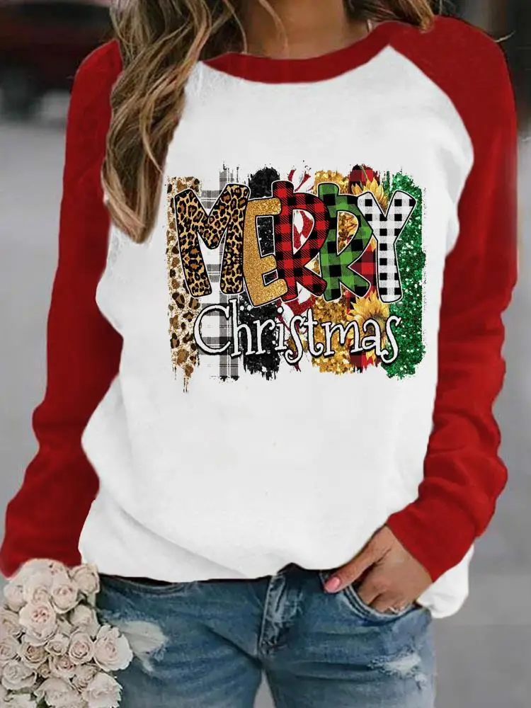 

Женская футболка с длинным рукавом, с надписью на новый год