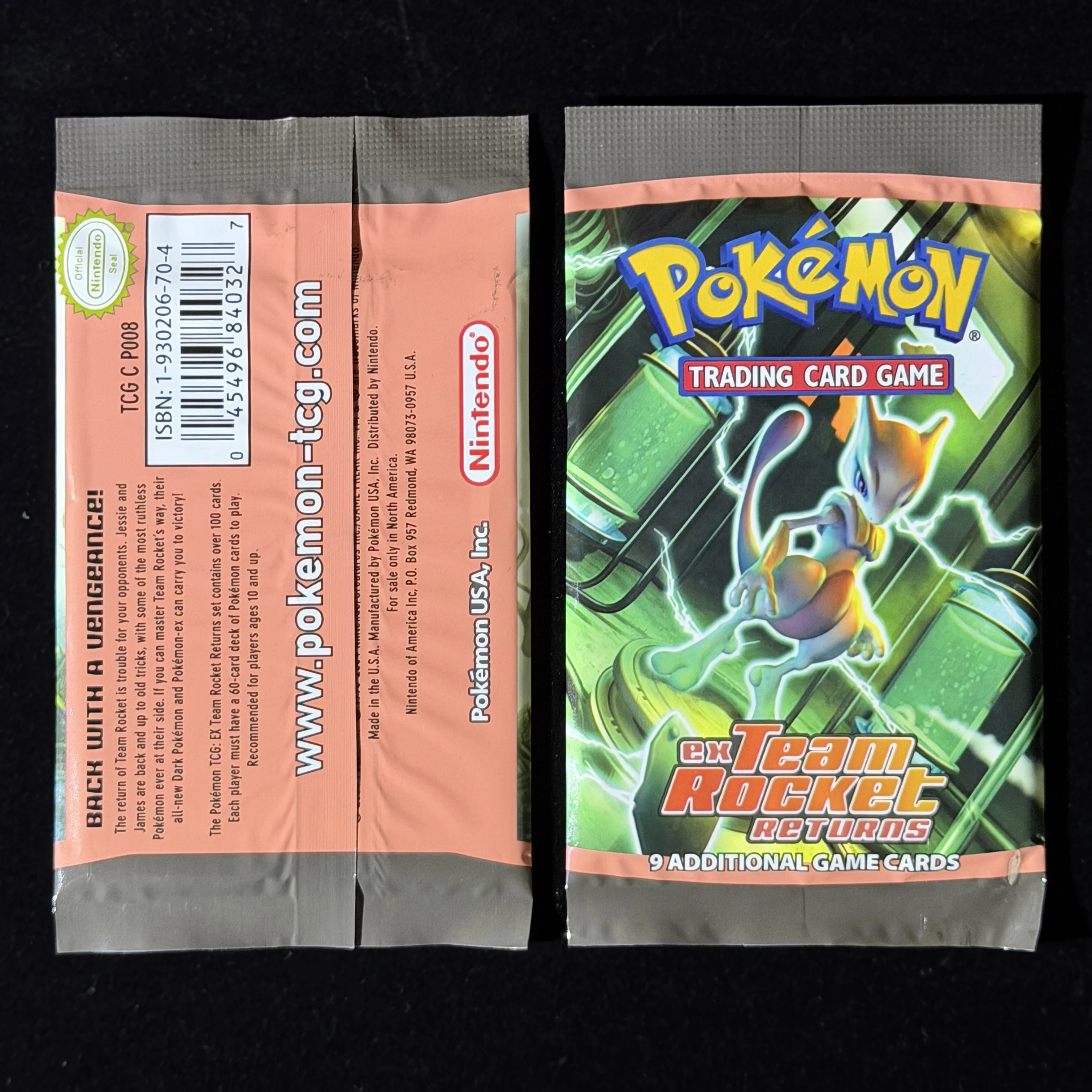 Фото PTCG EX Team Rocket Returns 2004 Booster Pack Vintage, 9 шт./упак., TCG, набор с изображением Мьюту, классические прокси-карты №4