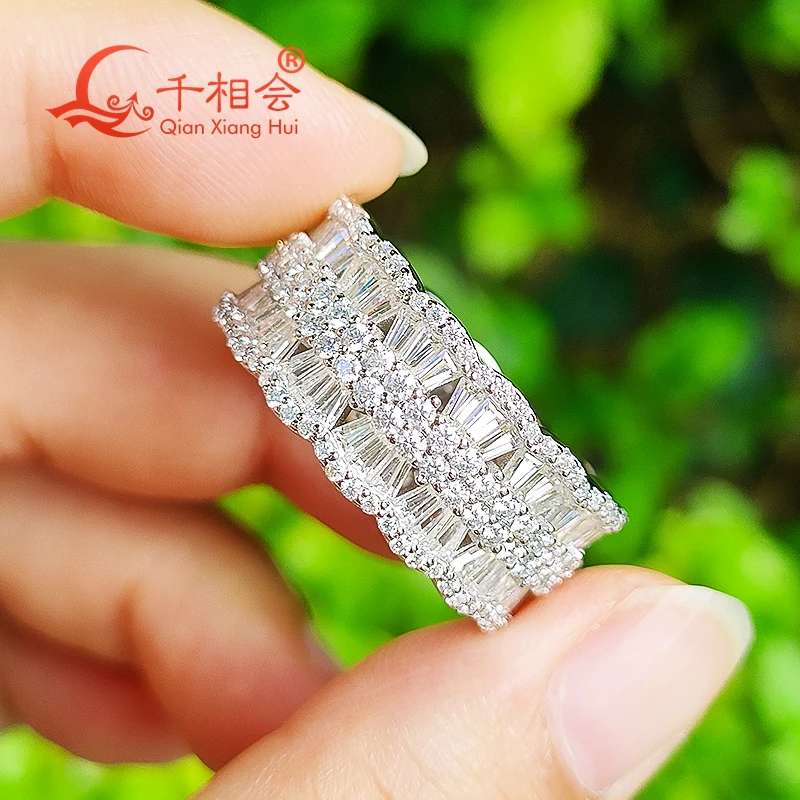 9 5 мм маленькое ТРАПЕЦИЕВИДНОЕ круглое Веерообразное кольцо Вечность браслет S925