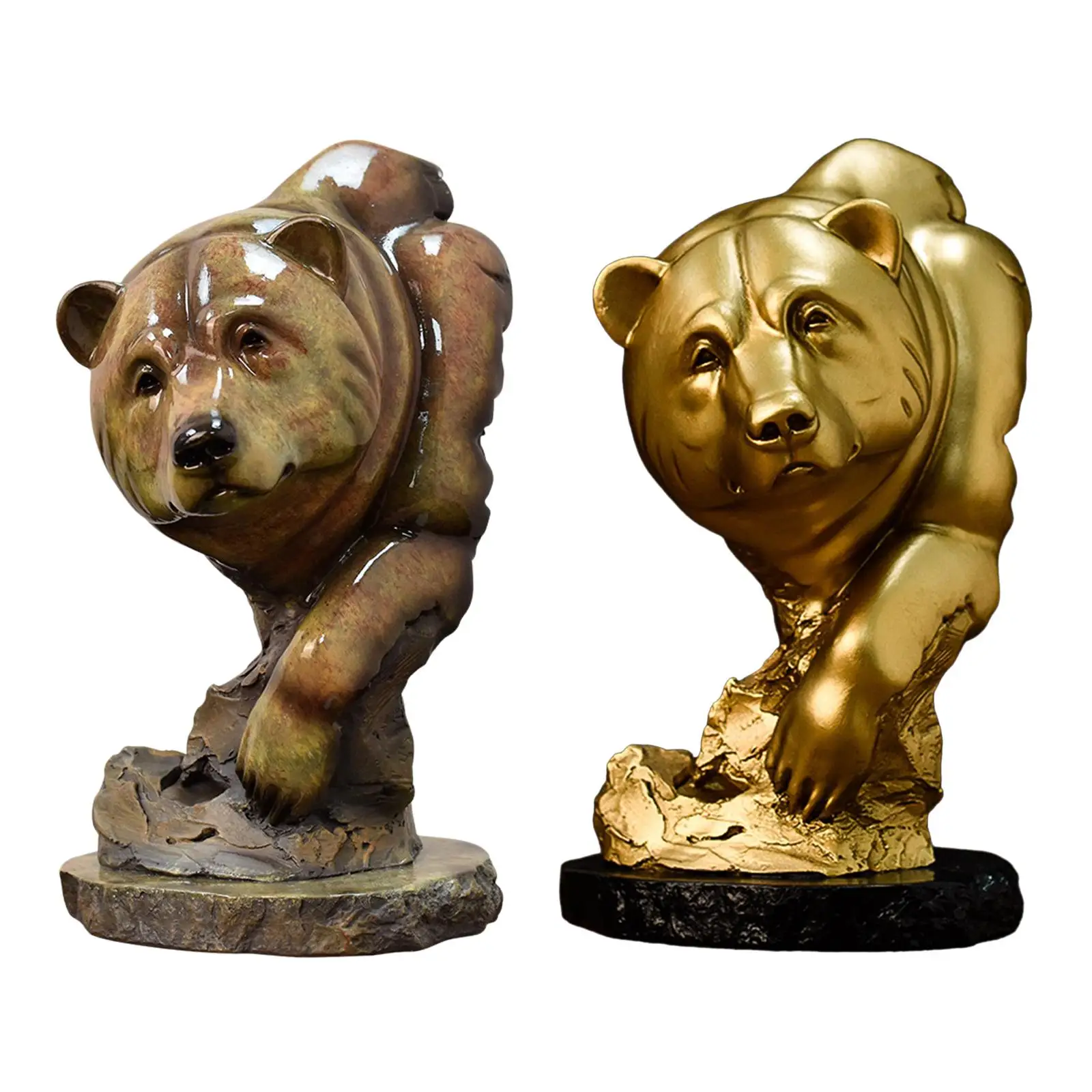 

Modern Bear Figurine Resin Statue Collectible for Living Room Showcase Decor