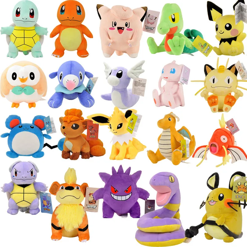 

Original Pokemon plush high-quality pikachu Squirtle Charmander Snorlax Bulbasaur Lapras Meowth Vulpix plush doll gifts for kids