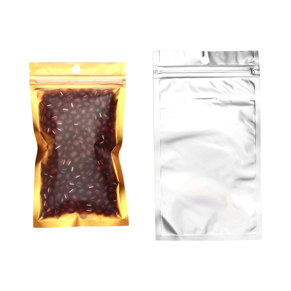 100 шт./лот пищевые пакеты на молнии с гранулированным сахаром 10 5x15 см Передняя