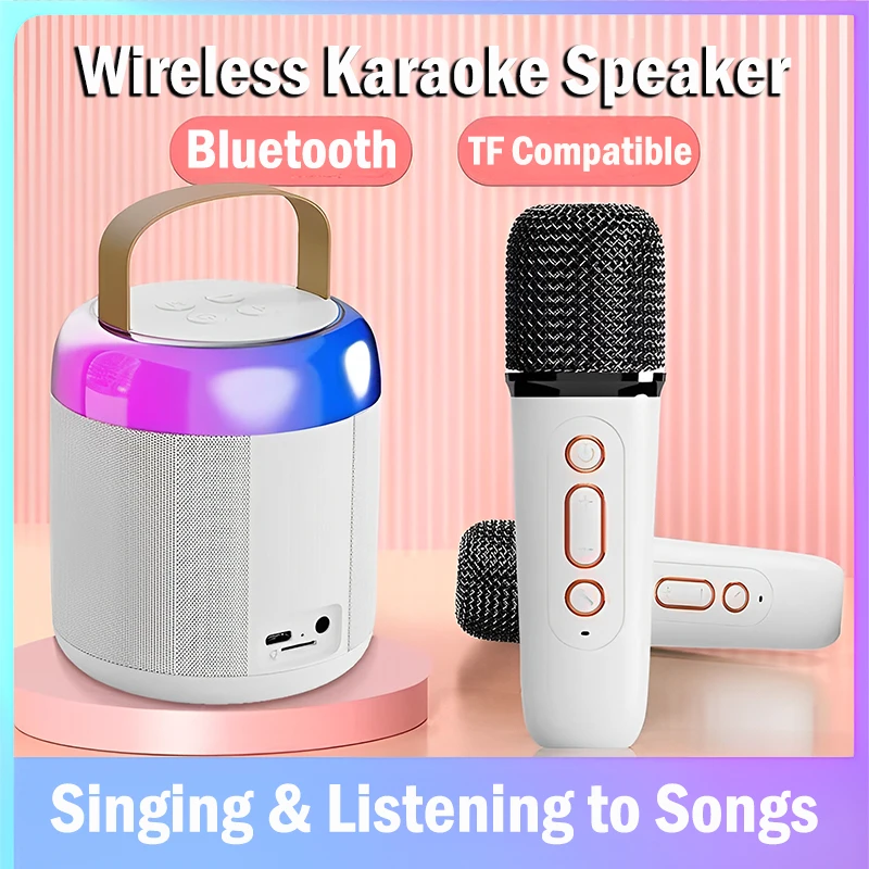 Multi-function Karaoke Dual Microphone  Music Mp3 Player Karaoke Machine For Kids Adults